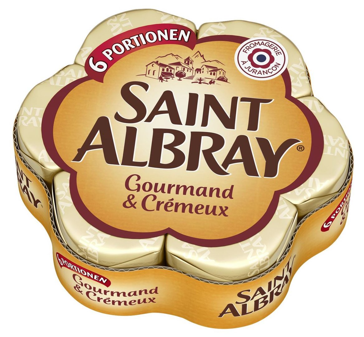 Saint Albray - Weichkäse Rotschimmelkäse, 60 % Fett, 6 Stück á 30 g 8 x 180 g Schachteln