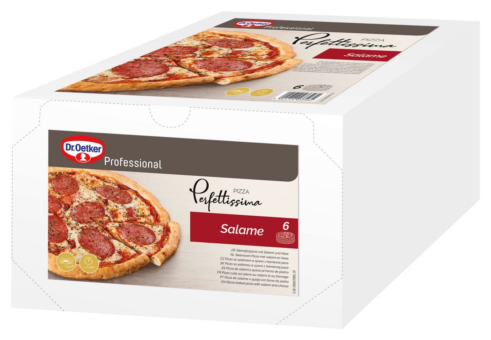 Dr. Oetker Professional - Pizza Perfettissima Salame, tiefgefroren, 6 Stück à 375 g - 2,25 kg Karton