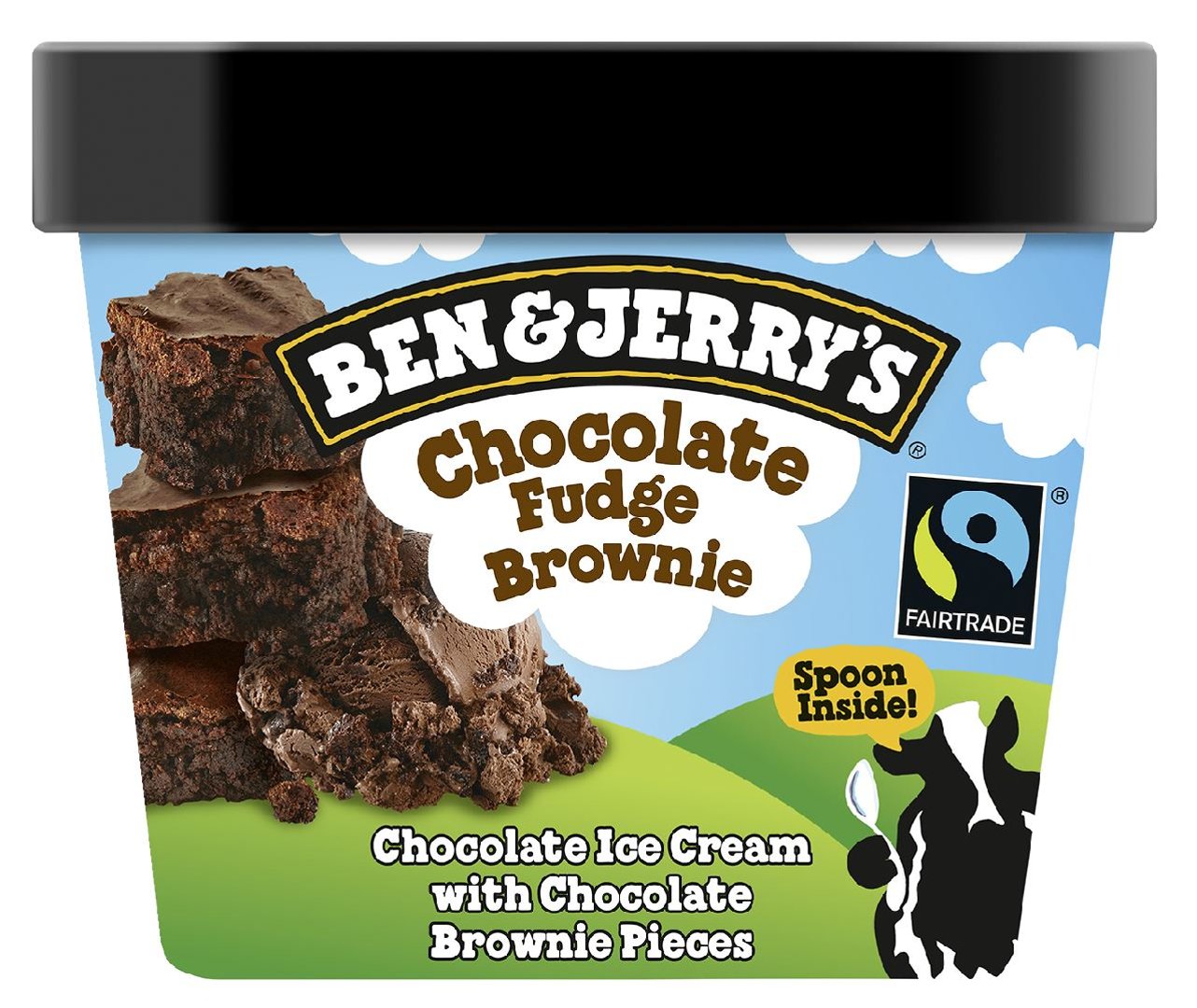 Ben & Jerry's Eiscreme Chocolate Fudge Brownie tiefgefroren - 12 x 100 ml Schrumpfpackung