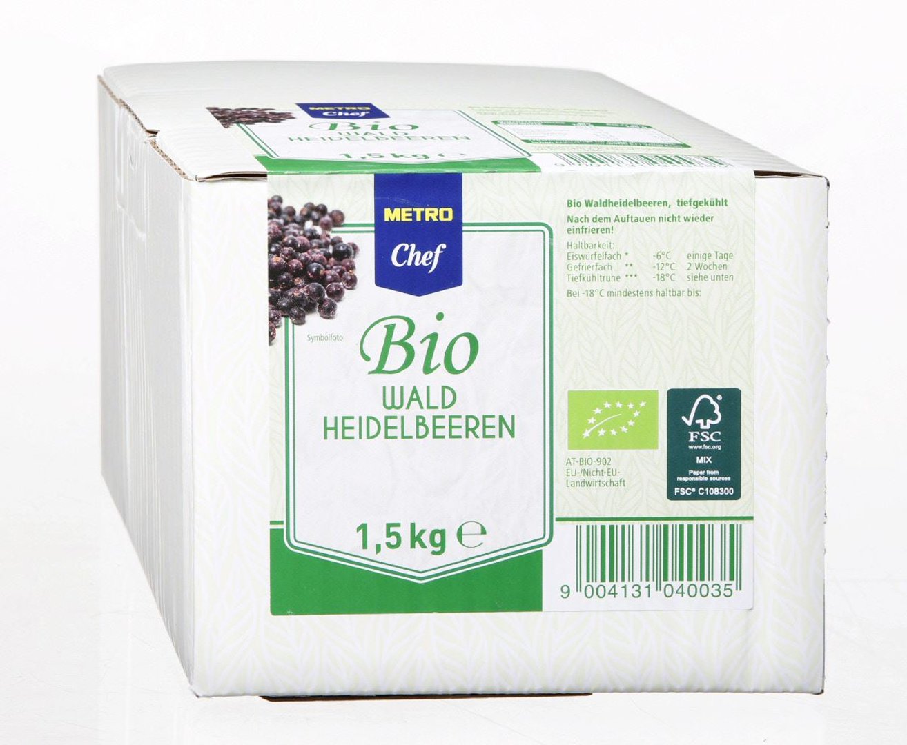 METRO Chef Bio - Waldheidelbeeren tiefgefroren - 1,5 kg Packung