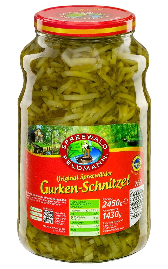SPREEWALD FELDMANN - Gurken-Schnitzel - 2,45 kg Glas