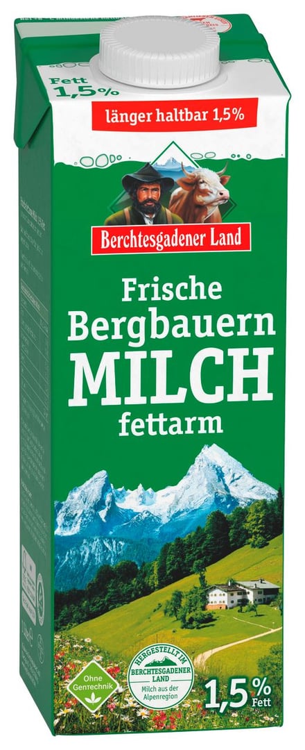 Berchtesgadener Land - frische Milch länger haltbar 1,5 % Fett - 1 x 1 l Packung