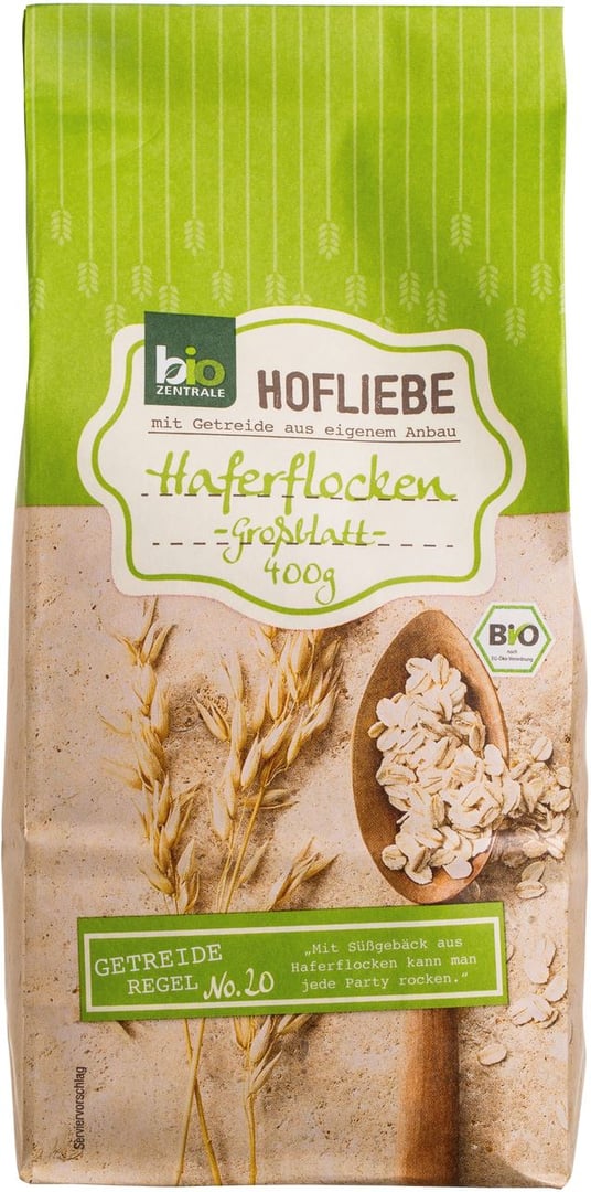 bio ZENTRALE - Hofliebe Haferflocken Grosßblatt - 400 g Beutel