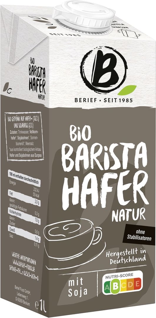 Berief - Bio Hafer Drink Barista - 1 l