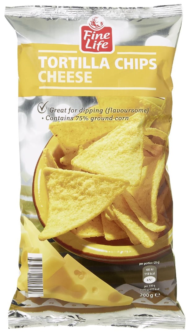 Fine Life - Tortilla Chips Cheese 200 g Packung