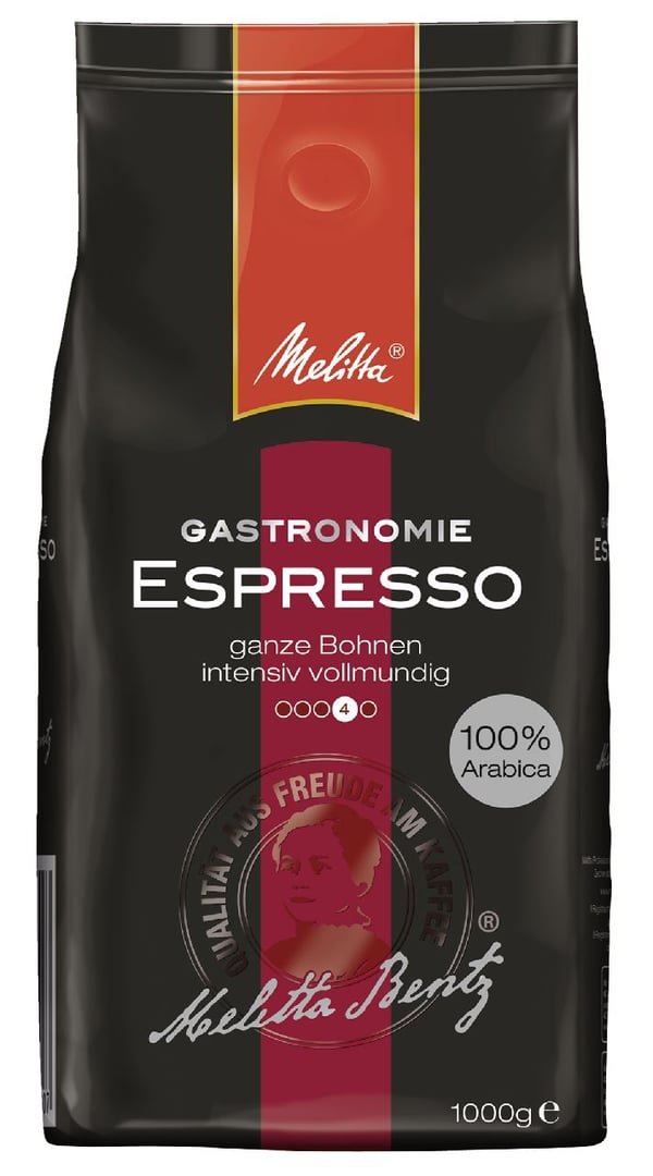 Melitta - Gastronomie Espresso ganze Bohnen - 1 x 1 kg Packung