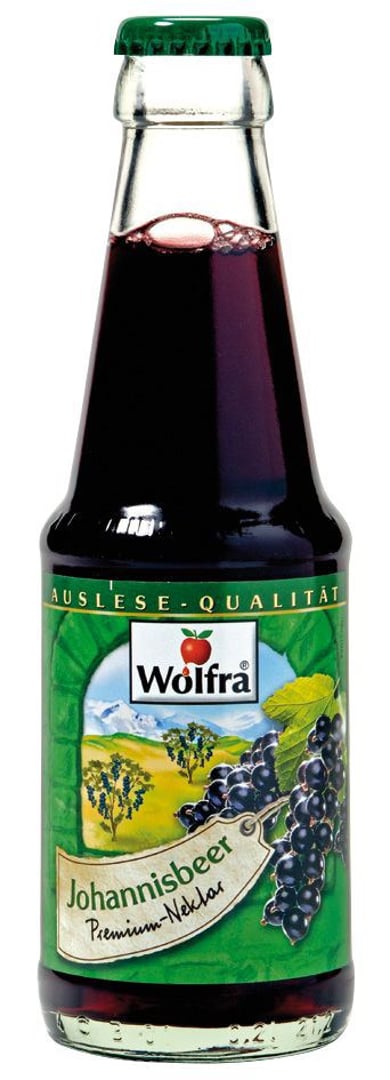 Wolfra - Johannisbeer-Nektar 30 % Fruchtgehalt Glas - 30 x 0,20 l Flaschen