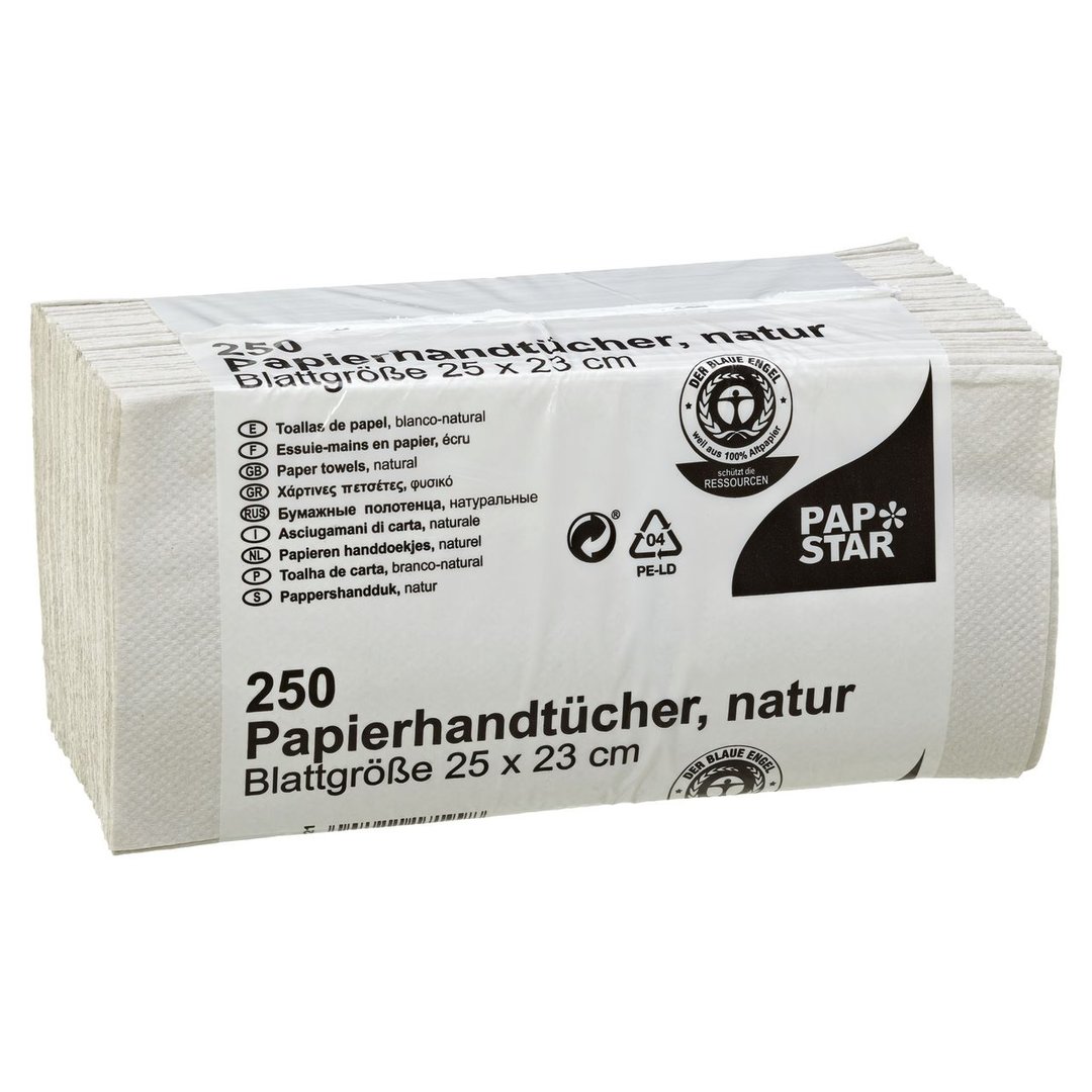 PAPSTAR Handtuchpapier 25 x 23 cm Natur Krepppapier 1 lagig