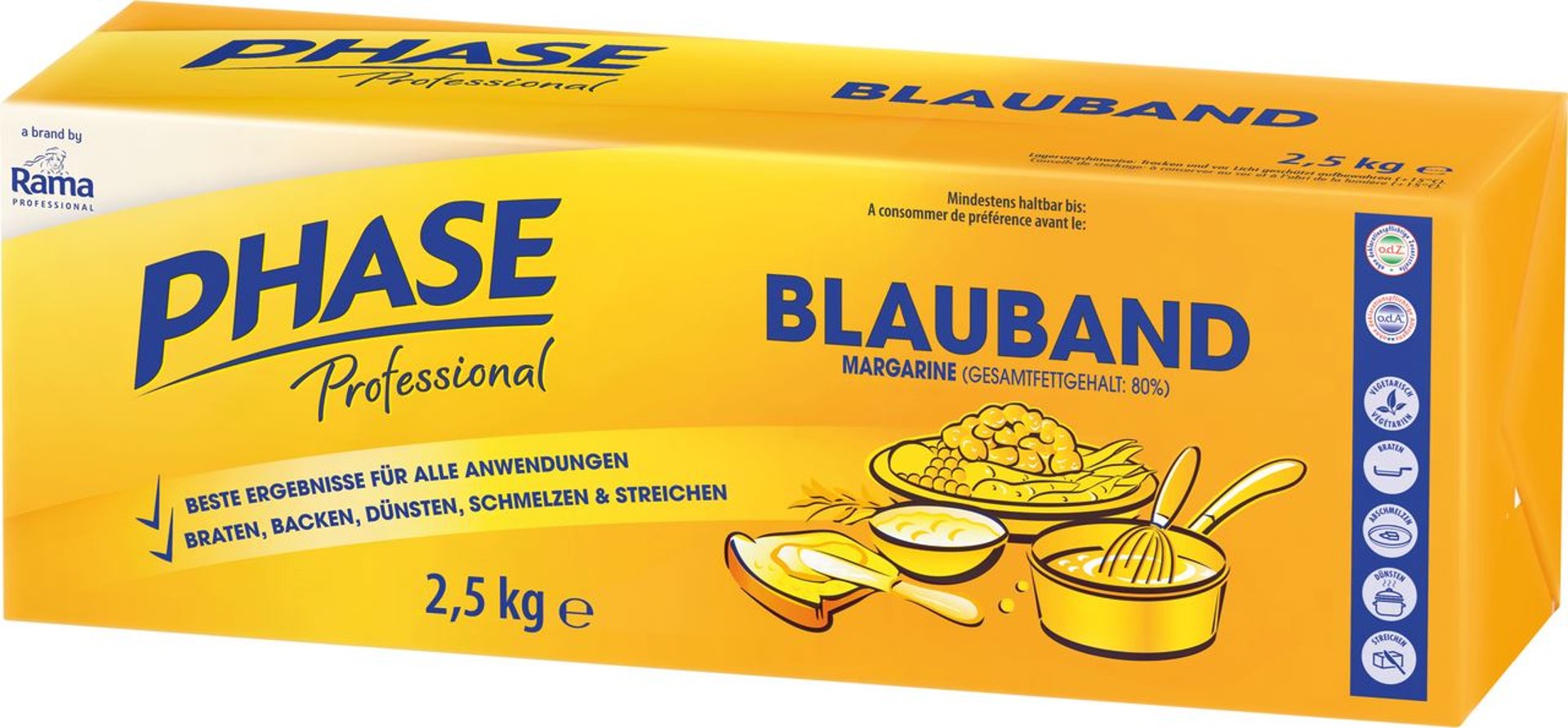 BLAUBAND - Margarine 80 % Fett 2,5 kg Packung