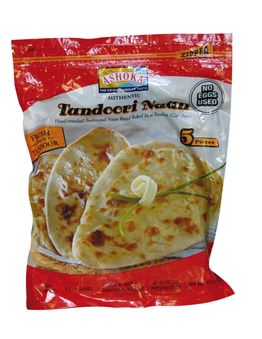 Ashoka - Tandoori Naan Indisches Brot tiefgefroren vorgebacken 5 Stück à ca. 85 g - 1 x 426 g Beutel