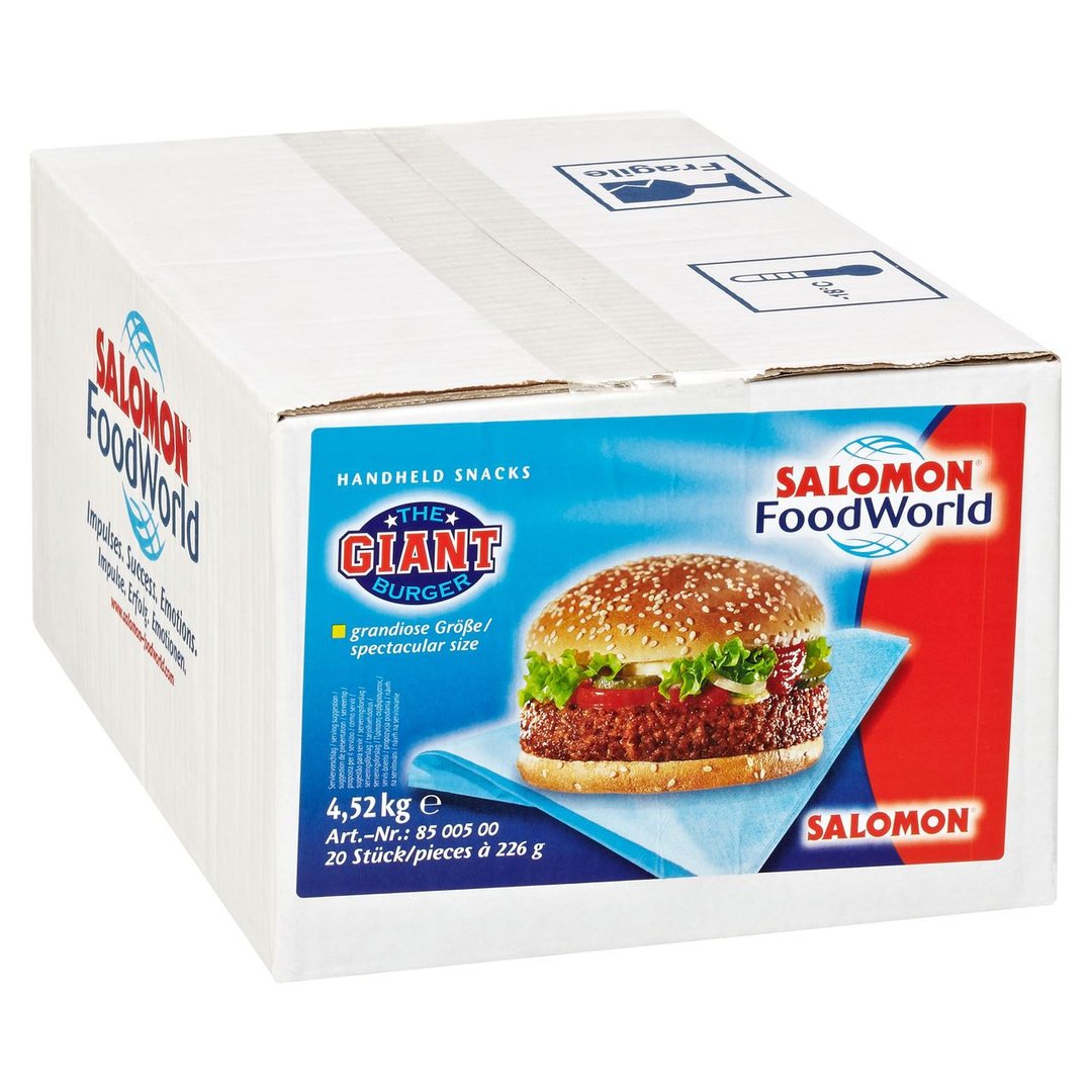 SALOMON FoodWorld - Giant Hamburger tiefgefroren, 20 Stück à 226 g - 4,5 kg Karton