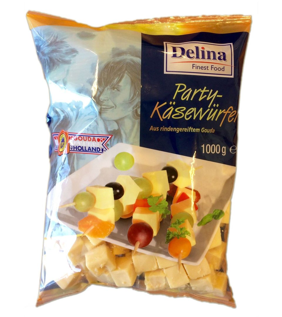Delina - Gouda Party Käsewürfel 48 % Fett 1 kg Packung