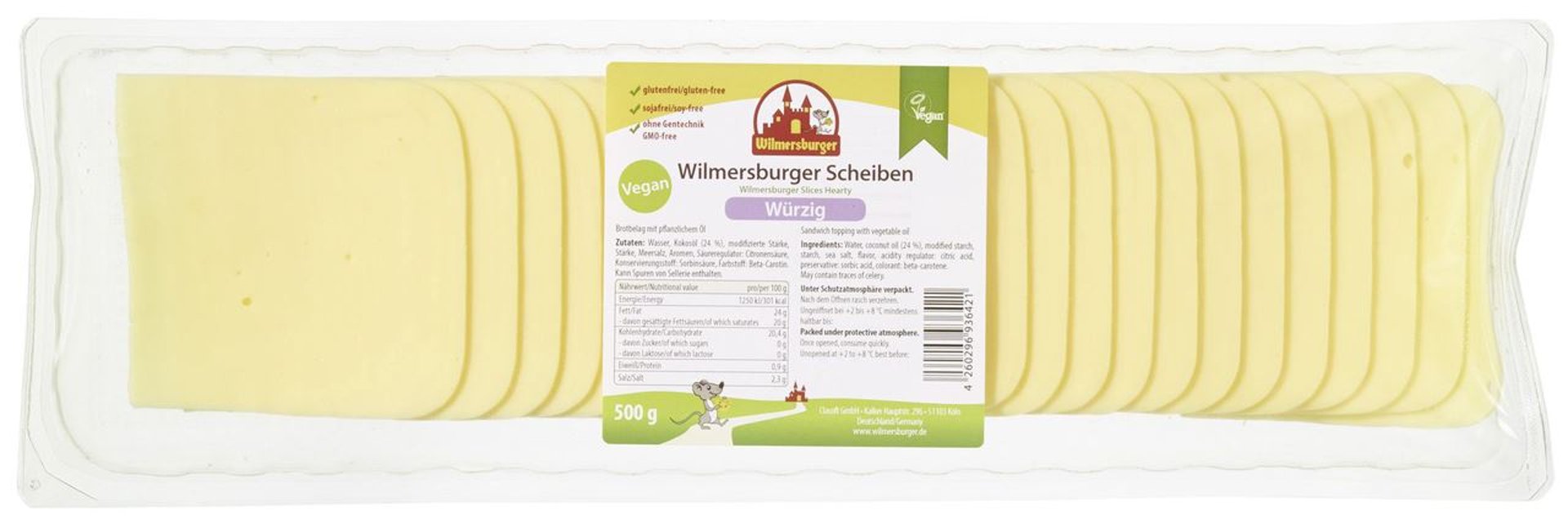 Wilmersburger - Scheiben Vegan Würzig 23 % Kokosöl - 500 g Packung