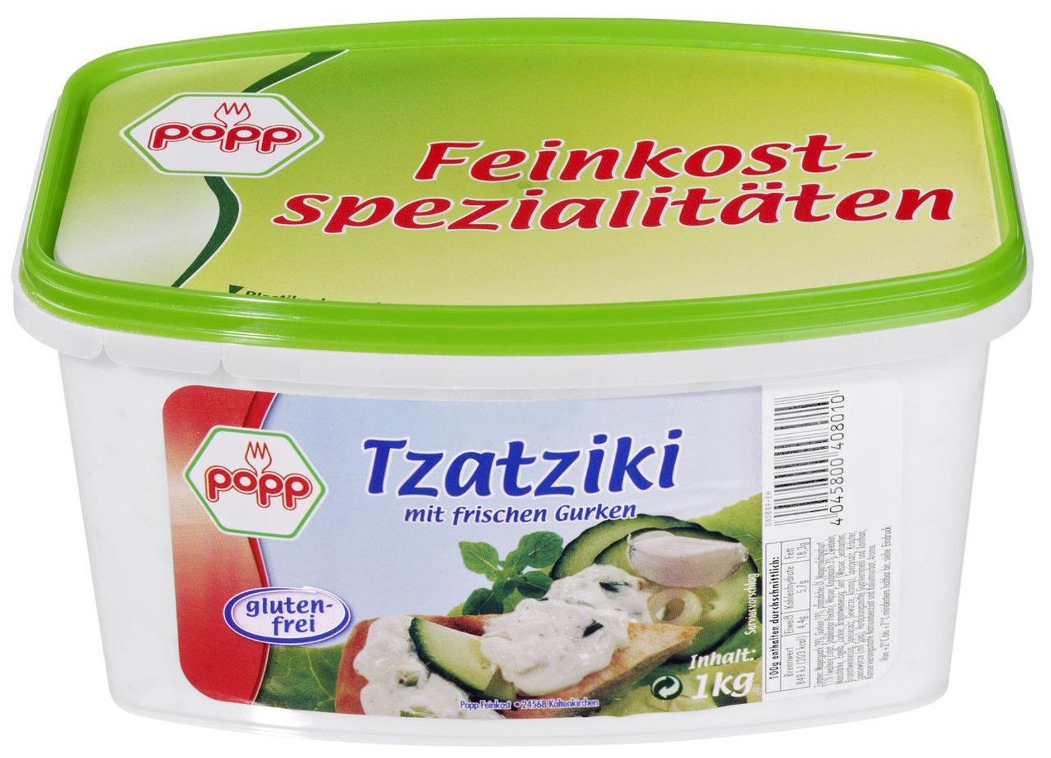 Popp - Tzatziki 21 % Fett - 1 x 1 kg Becher