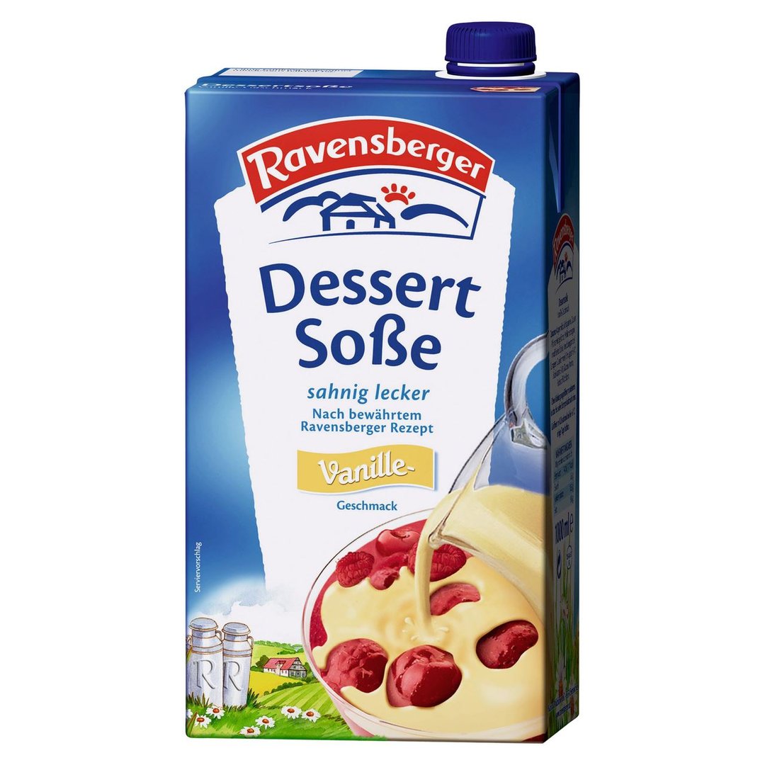 Milram - Ravensberger Dessertsauce Vanille 10,8 % Fett - 1 l Packung