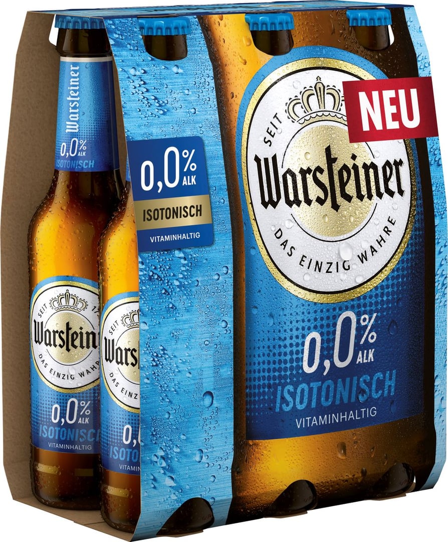 Warsteiner - 0,0% Alkohol Isotonisch, 6er, Glas Mehrweg - 6 x 330 ml Paar