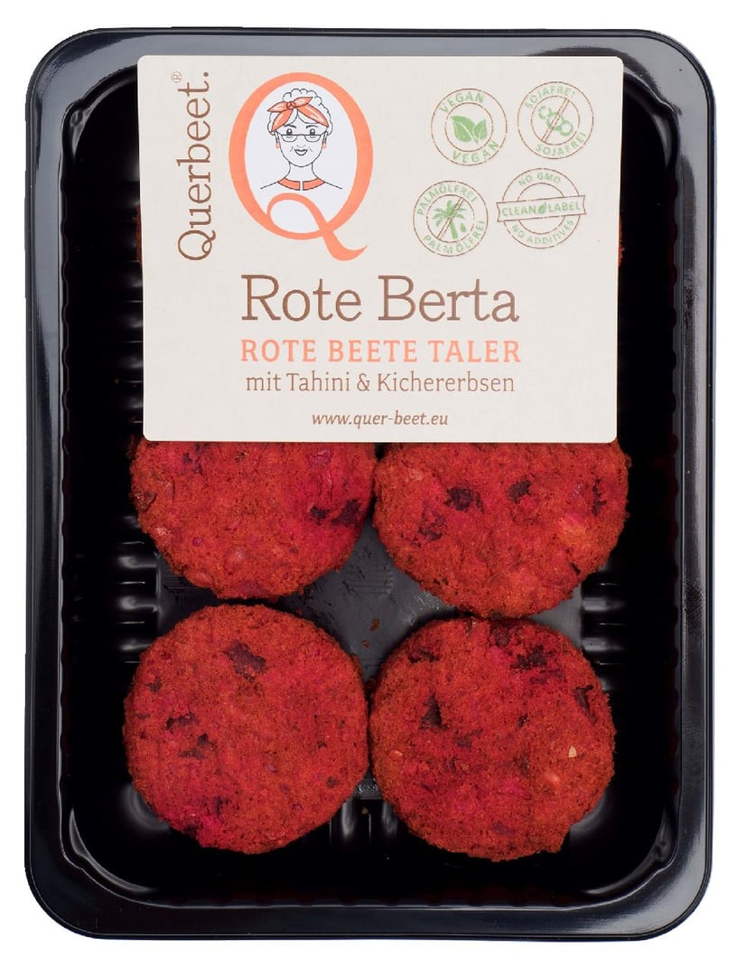 Querbeet - Rote Berta Taler vegan gekühlt 6 Stück à 30 g - 180 g Packung