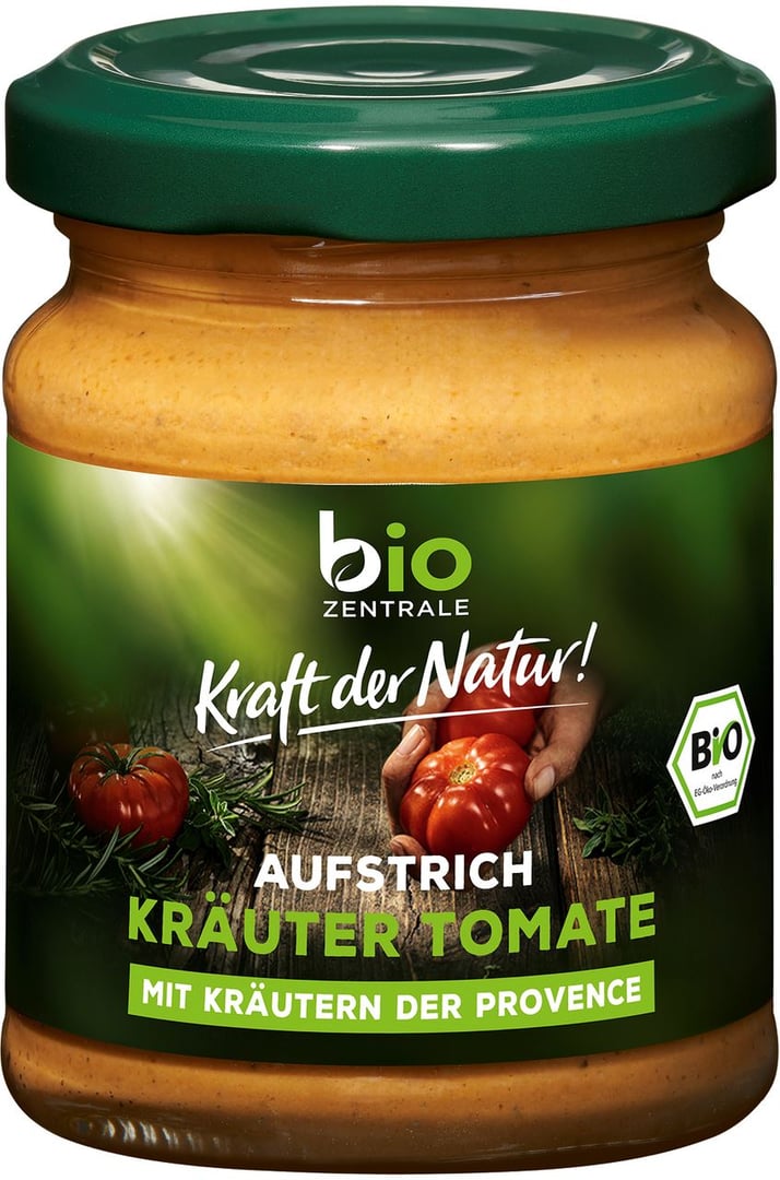 bio ZENTRALE - Brotaufstrich Kräuter Tomate vegan, glutenfrei - 125 g Tiegel