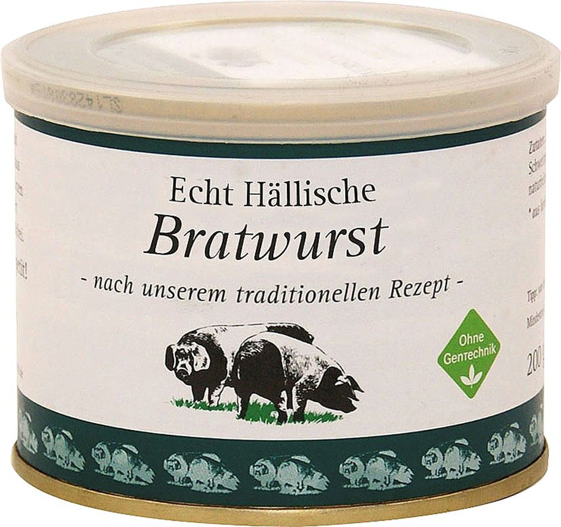Echt Hällische - Bratwurst grob Schwein - 1 x 200 g Dose