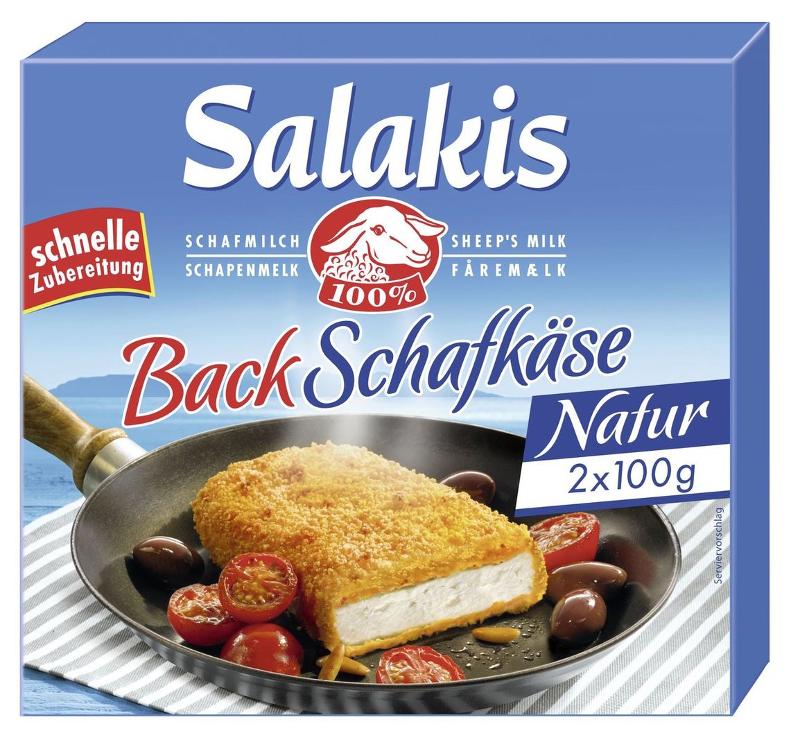 Salakis - Back-Schafskäse Natur 2 Stück à 100 g, 16 % Fett 200 g