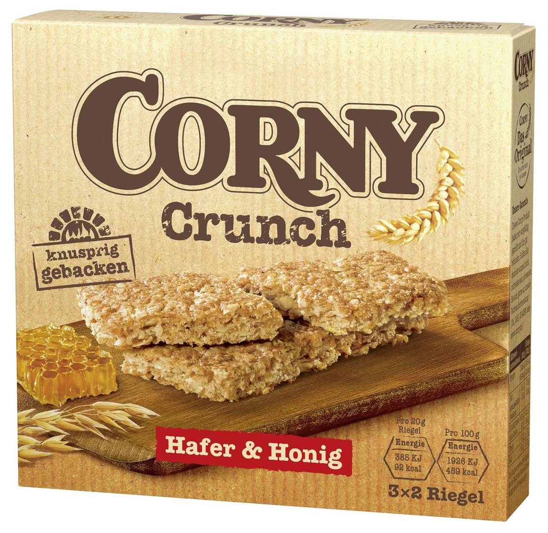 Corny - Crunch Müsliriegel Hafer & Honig 6 Stück á 20 g, 19,1 % Fett 120 g Schachtel