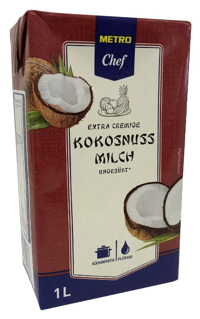 METRO Chef - Kokosmilch 17 % Fett, ungesüßt, extra cremig - 1 l Packung