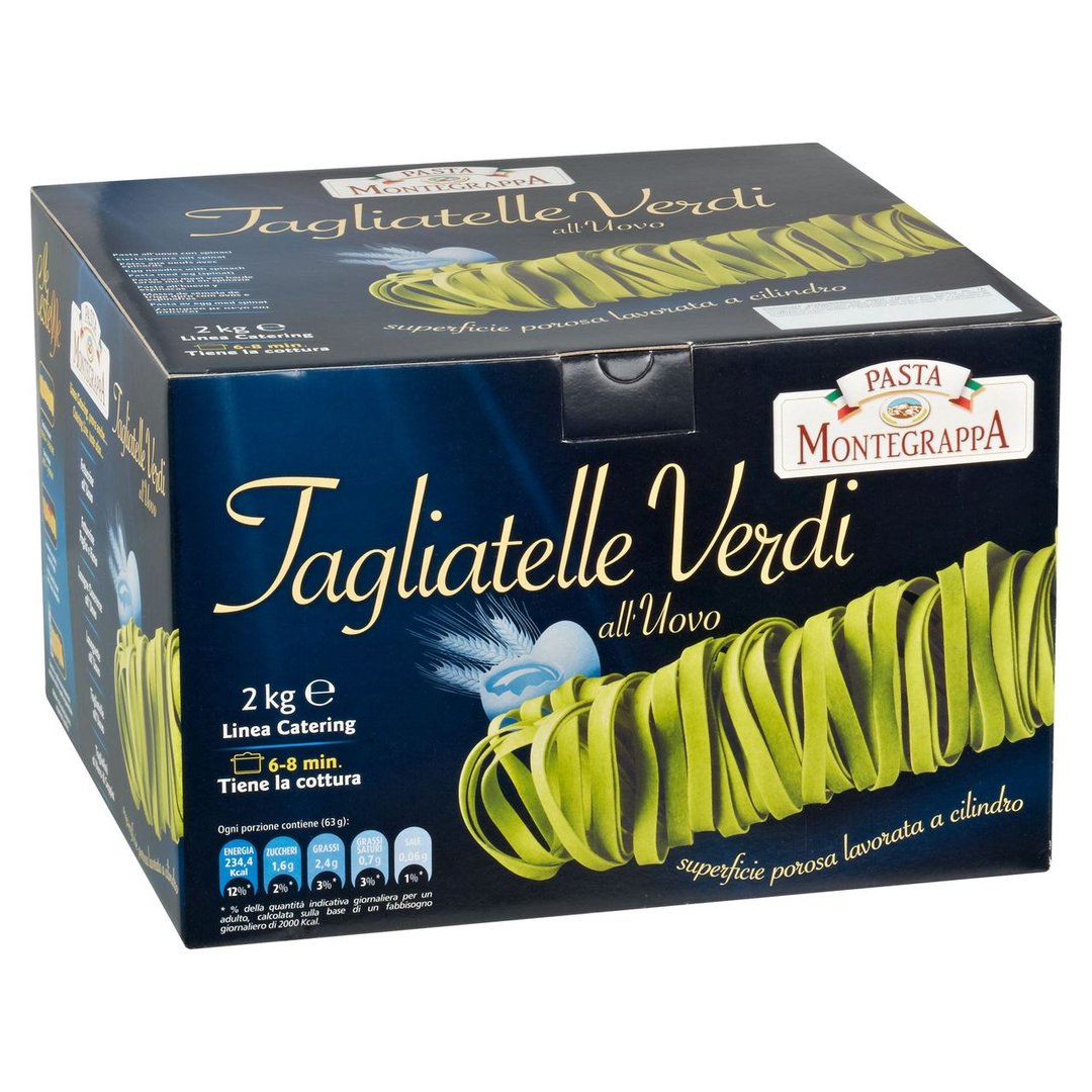 Montegrappa - Tagliatelle all'Uovo Verdi Bandnudeln mit Ei & Spinat 2 kg Packung