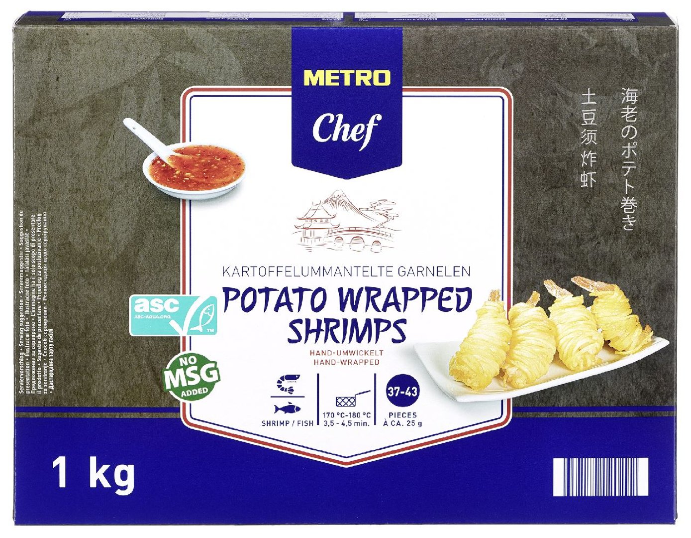 METRO Chef - Garnele im Kartoffelmantel tiefgefroren - 1 kg Packung