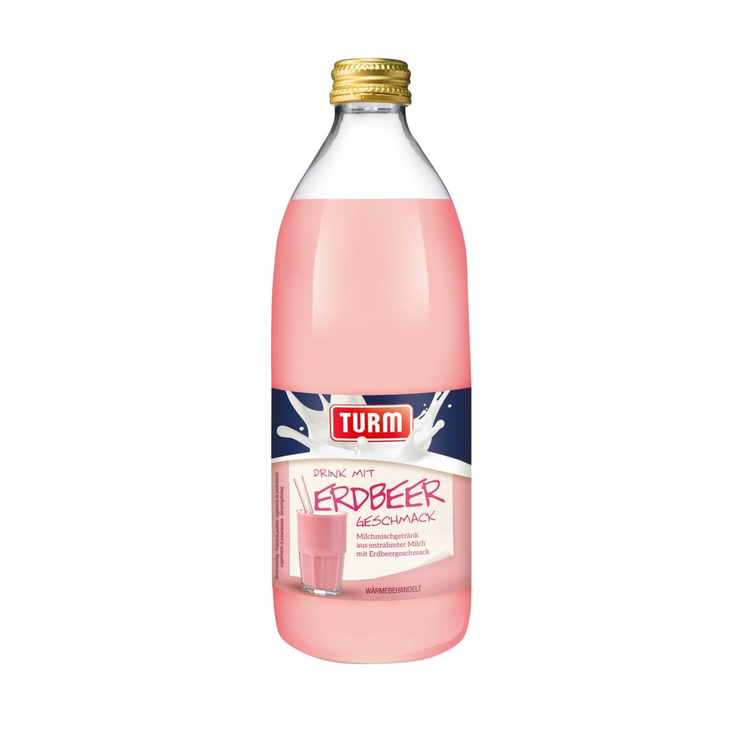TURM - Drink mit Erdbeergeschmack 0,1 % Fett - 12 x 500 ml Flaschen
