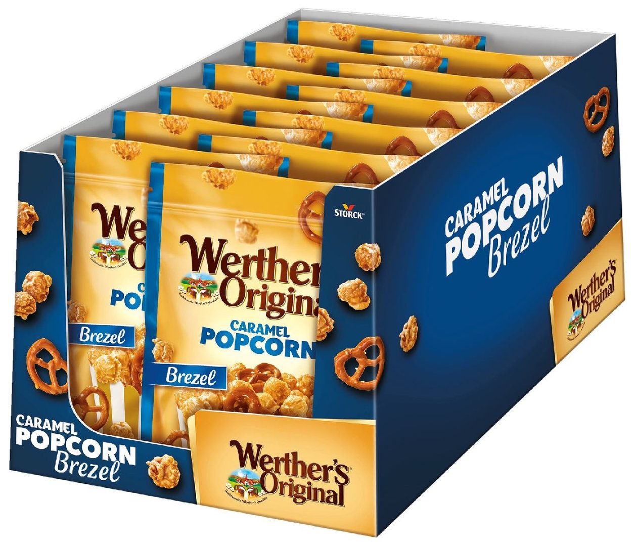 Werther's Original Caramel Popcorn Meersalz & Brezel - 1 x 140 g Beutel