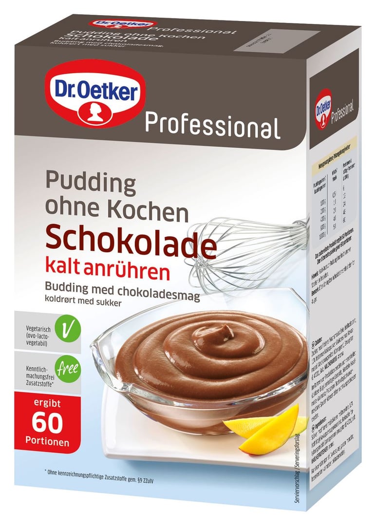 Dr. Oetker Professional - Pudding ohne Kochen Schokolade 1 kg Packung