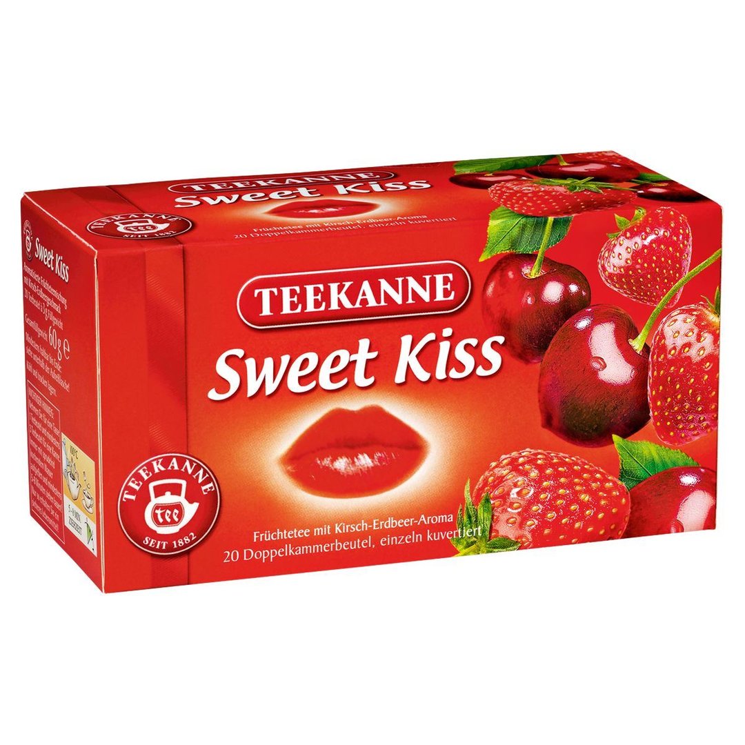 Teekanne - Sweet Kiss Kirsche-Erdbeer Teebeutel - 1 x 60 g Faltschachtel