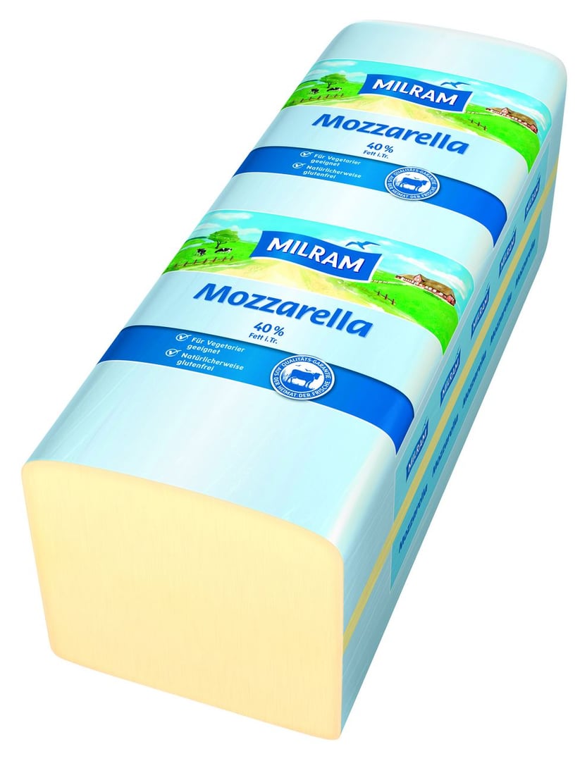 Milram - Mozzarella schnittfest, 40 % Fett i. Tr. ca.2,5 kg Stücke