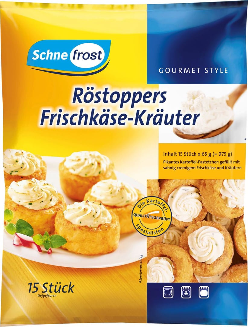 Schne frost - Röstoppers Frischkäse-Kräuter 15 Stück à 65 g - 1 x 975 g Beutel