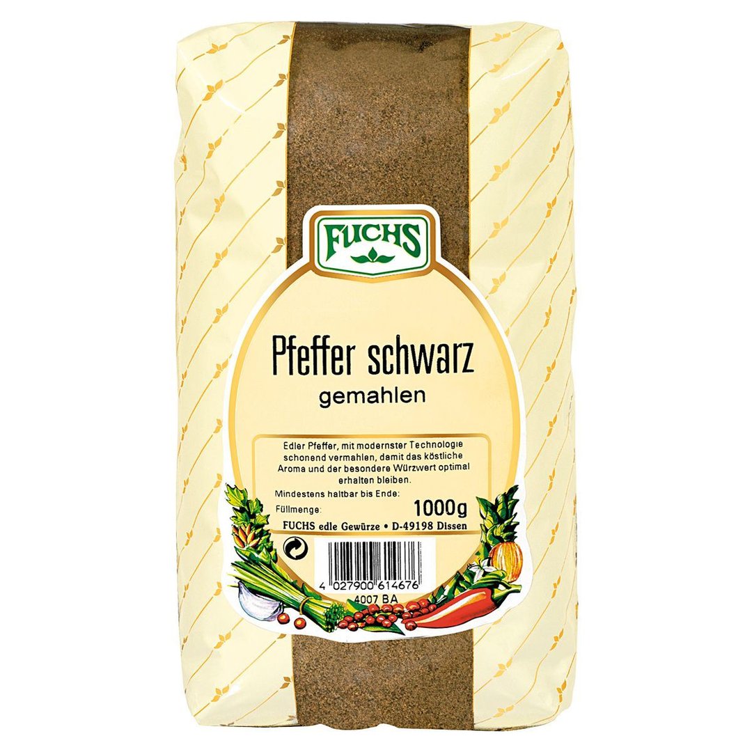 FUCHS - Pfeffer Schwarz gemahlen - 10 x 1 kg Tray