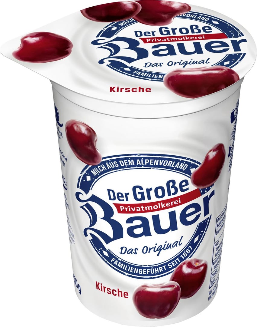 Bauer - Fruchtjoghurt, 3,5 % Fett, Kirsche gekühlt - 250 g Becher