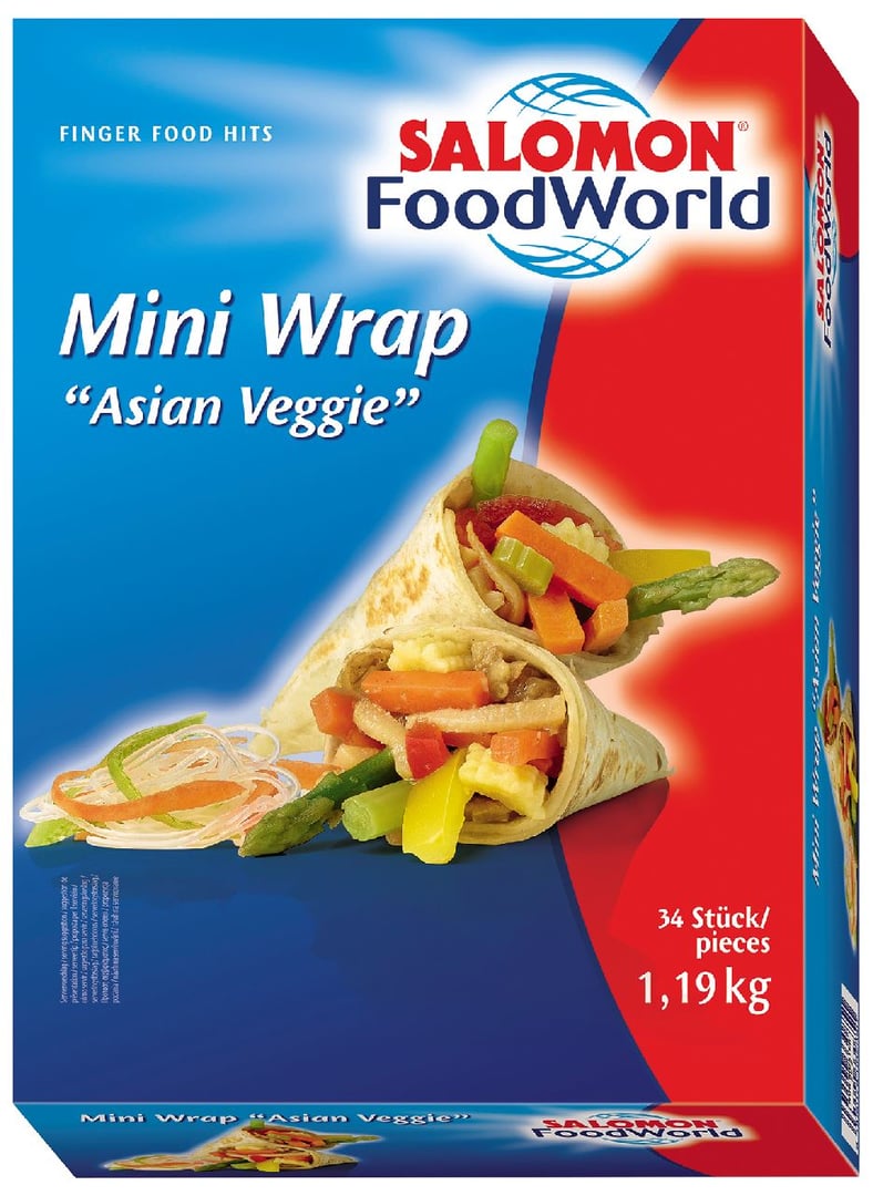 SALOMON FoodWorld - Mini Wrap Asian Veggie tiefgefroren 34 Stück à 35 g - 1 x 1,19 kg Faltschachtel