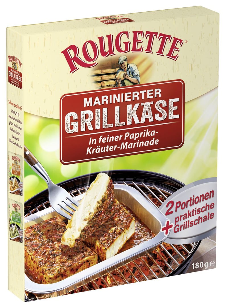 Rougette - Marinierter Grillkäse Paprka Kräuter 55 % Fett - 1 x 180 g Schachtel