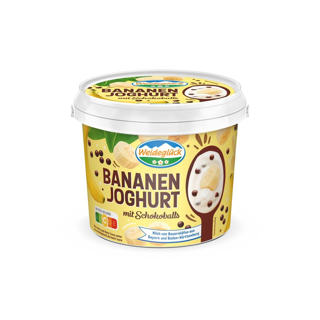 Weideglück - Fruchtjoghurt 3,5 %, Banane-Schokoballs gekühlt - 800 g Eimer