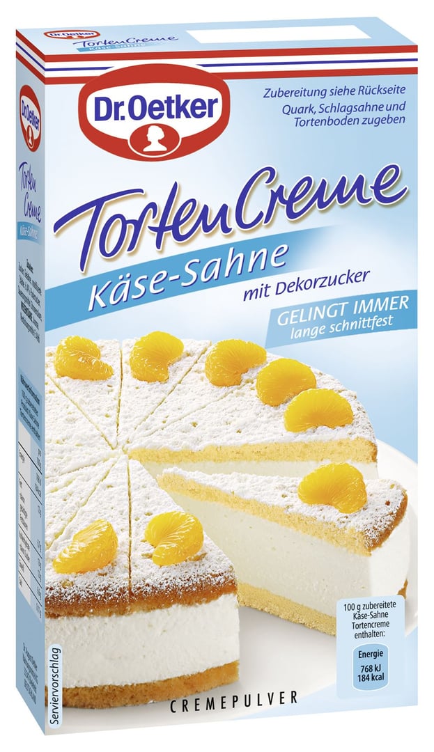 Dr. Oetker - Tortencreme Käse-Sahne 11 x 150 g Packungen