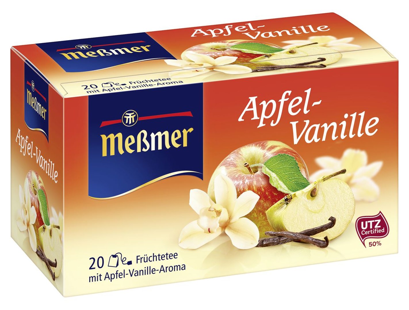 MEßMER - UTZ Früchtetee Apfel-Vanille - 55 g Schachtel