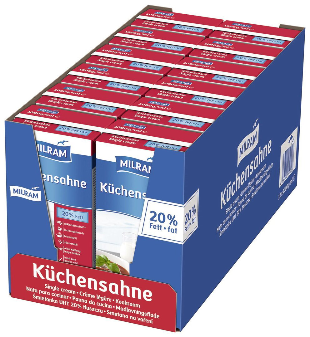 Milram - Küchensahne 20 % Fett - 12 x 1 l Karton