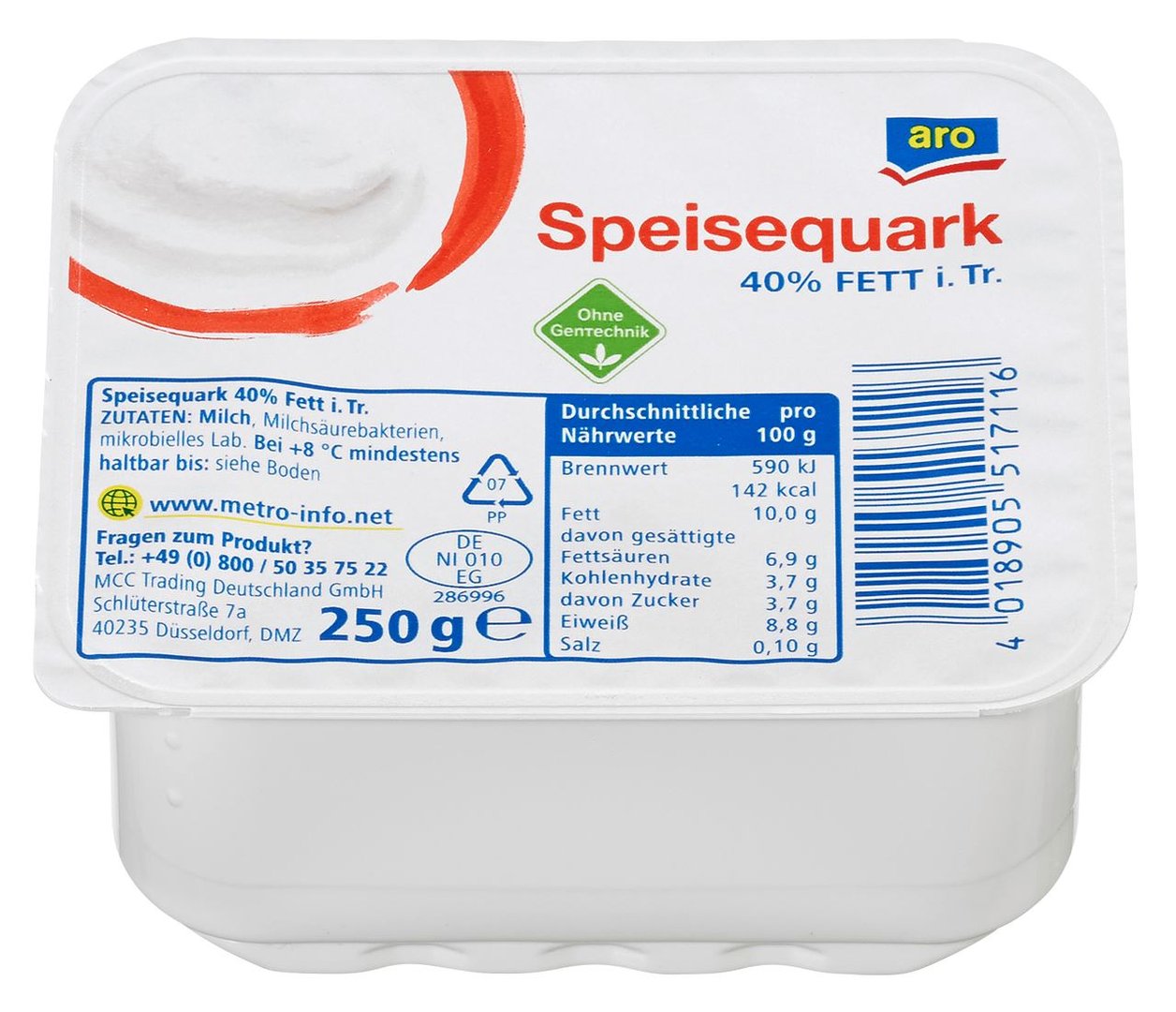 aro - Speisequark 40 % Fett 250 g Becher