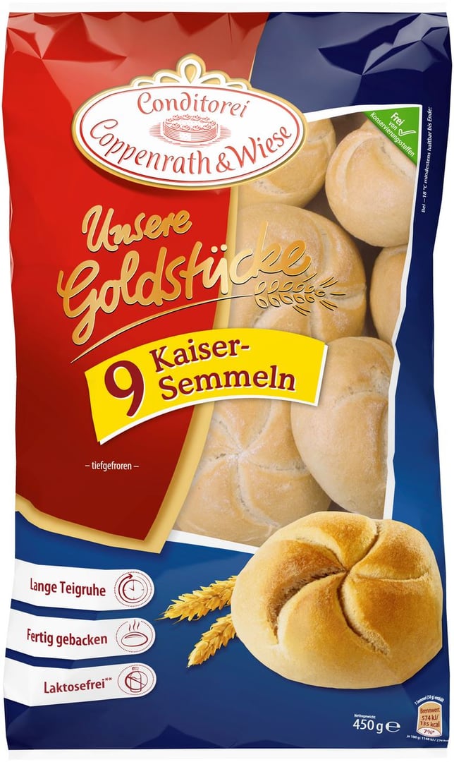 Coppenrath & Wiese - Unsere Goldstücke 9 Kaiser-Semmeln tiefgefroren - 450 g Beutel