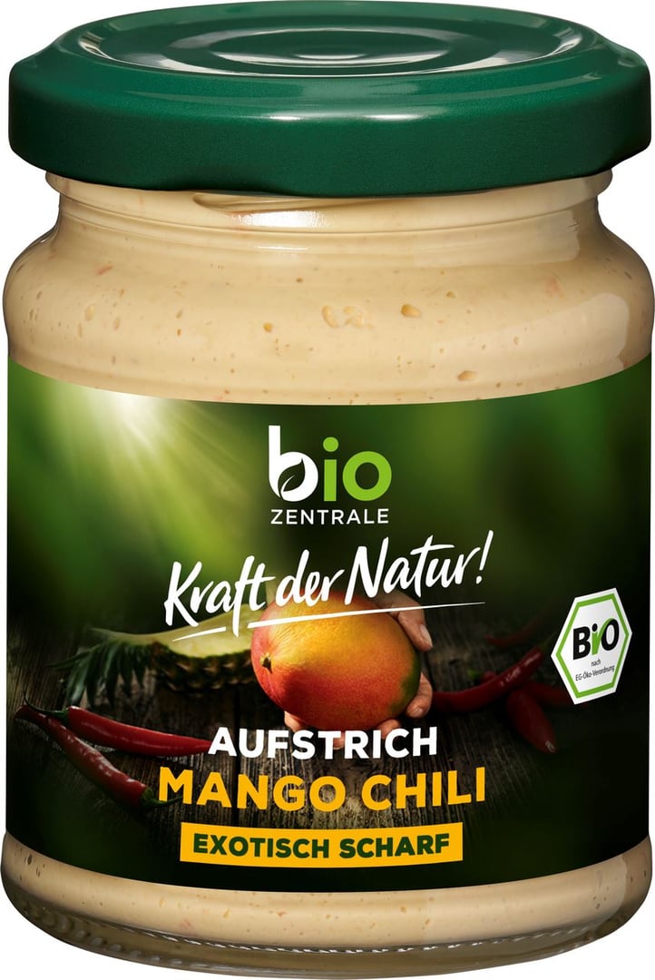 bio ZENTRALE - Brotaufstrich Mango Chili vegan, glutenfrei - 125 g Tiegel