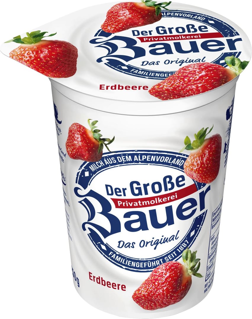 Bauer - Fruchtjoghurt, 3,5 % Fett, Erdbeere gekühlt - 250 g Becher
