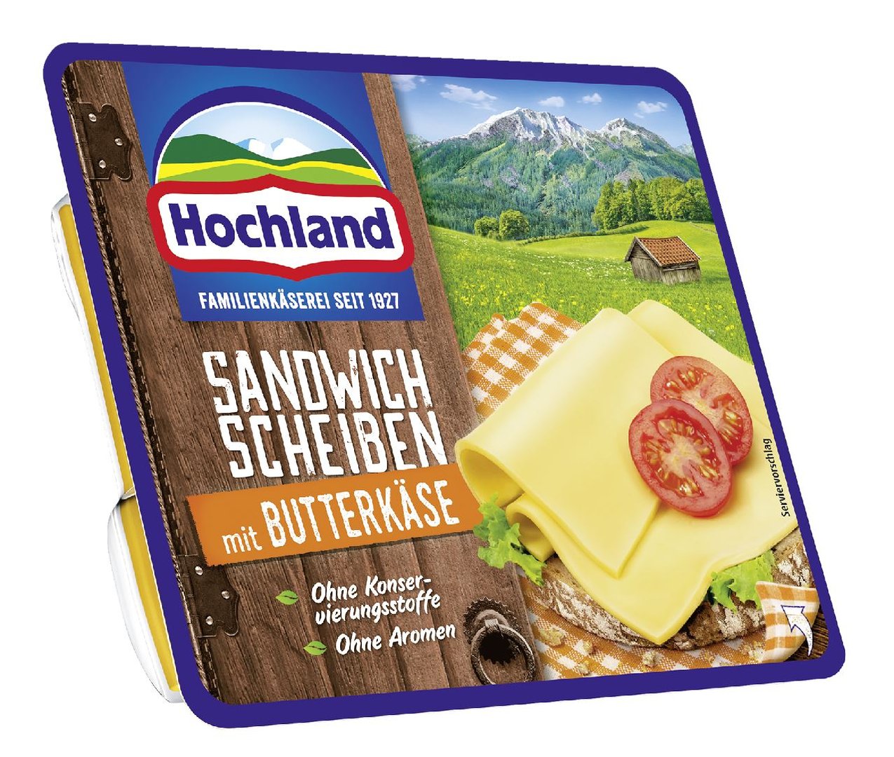 Hochland - Sandwich Scheiben mit Butterkäse 30 % Fett 150 g Packung