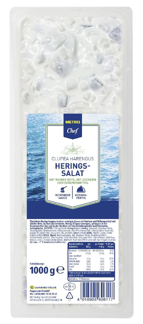 METRO Chef - Weißer Heringssalat gekühlt - 1 kg Schale