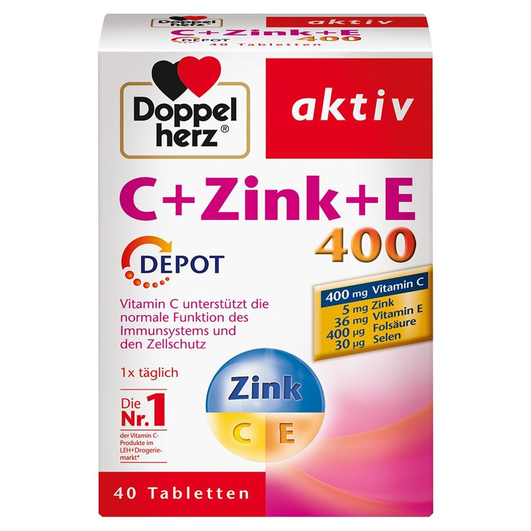 Doppelherz Vitamin C 400 + Zink + Vitamin E Depot 40 Tabletten