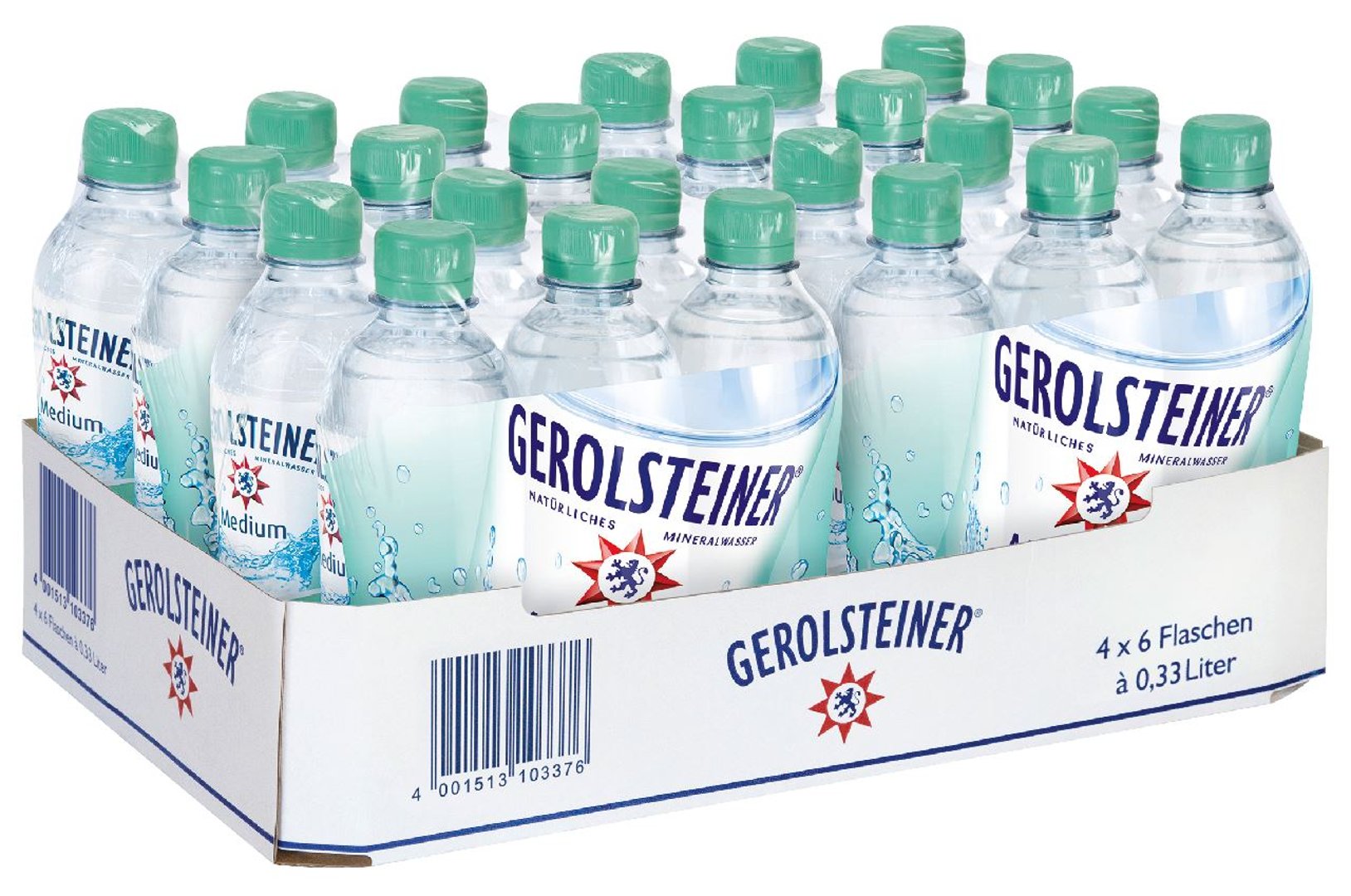 Gerolsteiner - Mineralwasser Medium Einweg 0,33 l Flasche
